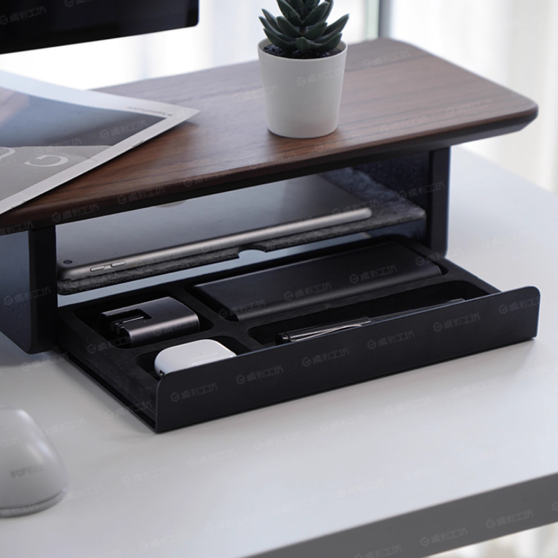 Desk Setup Home Office - Podstawka pod monitor z szufladami do
