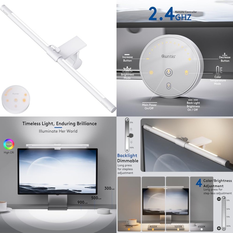 Desk Setup Home Office - Listwa świetlna z pilotem, chroniąca oczy,