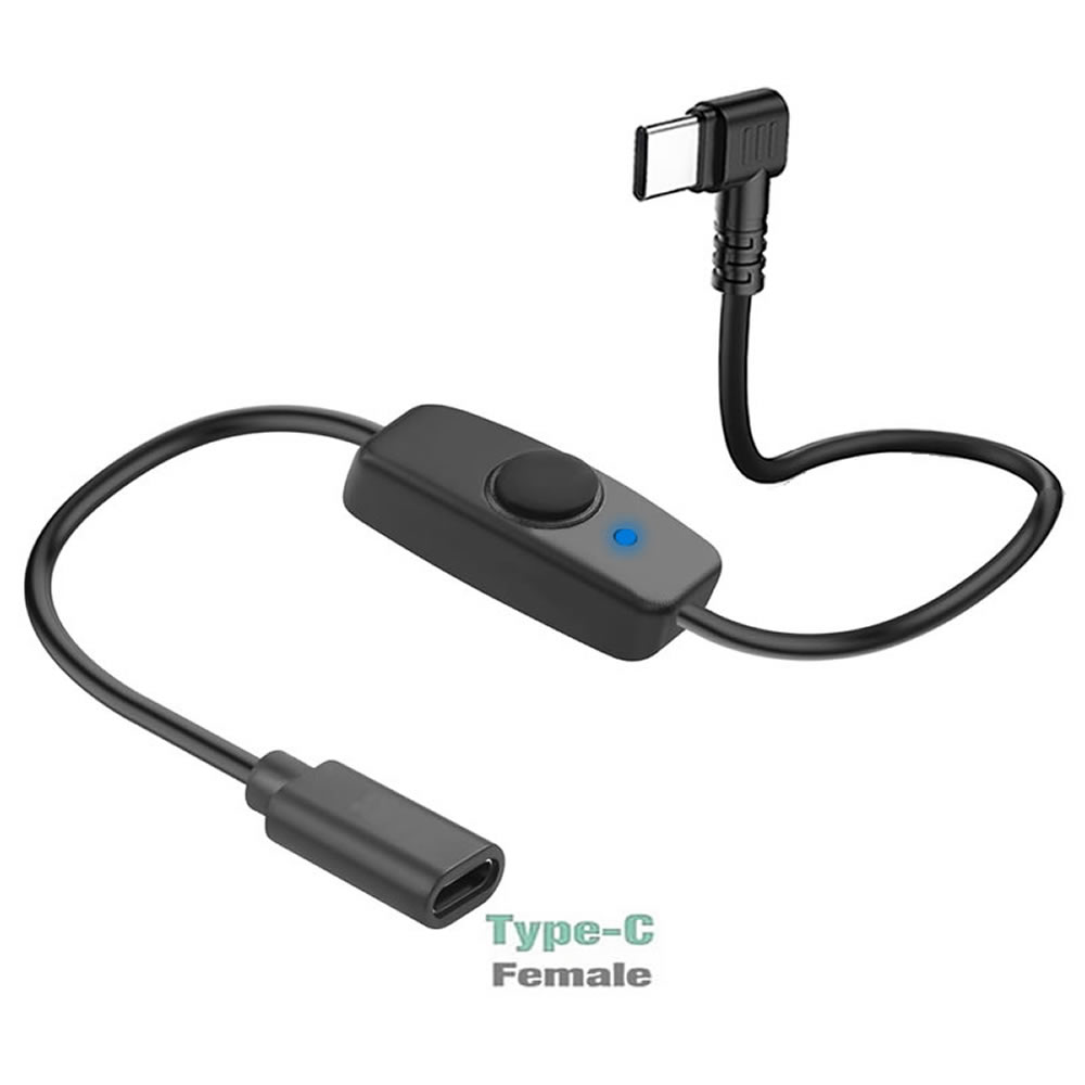 Desk Setup Led Strip - Krótki przedłużacz USB-C z włącznikiem/wyłącznikiem, kabel