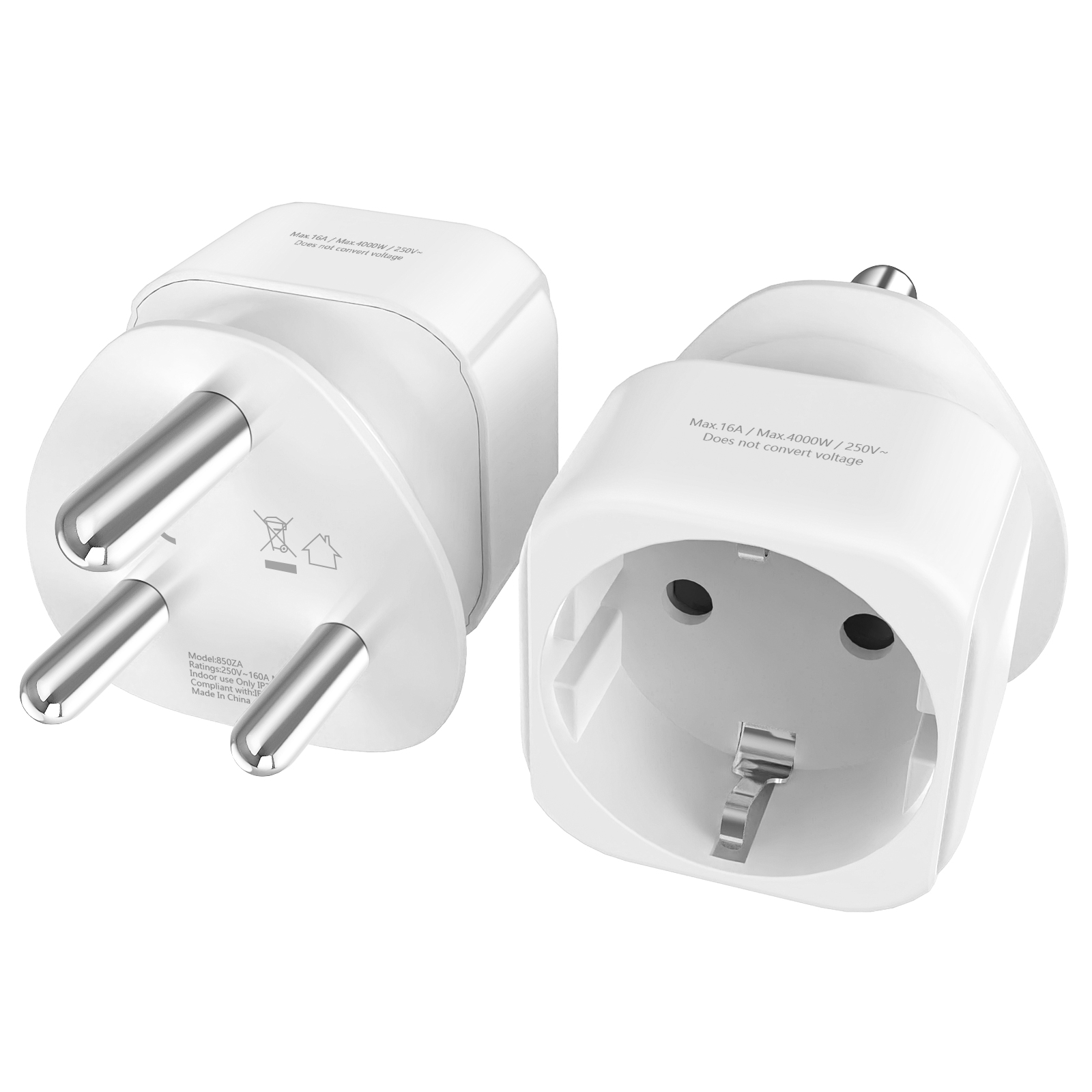 Power Strip Flat - 2 SZTUK Adapter podróżny z Republiki