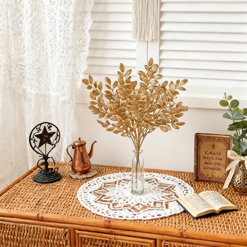 10 szt. Sztucznych roślin Złot – Desk Setup Plants recenzja i cena