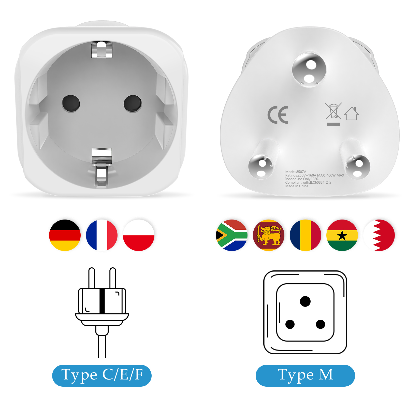 2 SZTUK Adapter podróżny z Rep – Power Strip Flat recenzja i cena